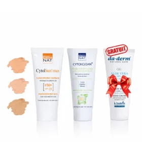 CYTOLNAT PACK Solaire Complet: Cytolsun Écran (au choix : teinté ou invisible)+Cytolclean Gel Nettoyant+DA Derm (visage ou mains) offert