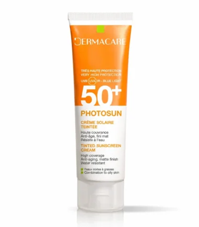 DERMACARE PHOTOSUN Crème Solaire Teintée 02 Peaux Mixtes A Grasses spf50+ 50ml
