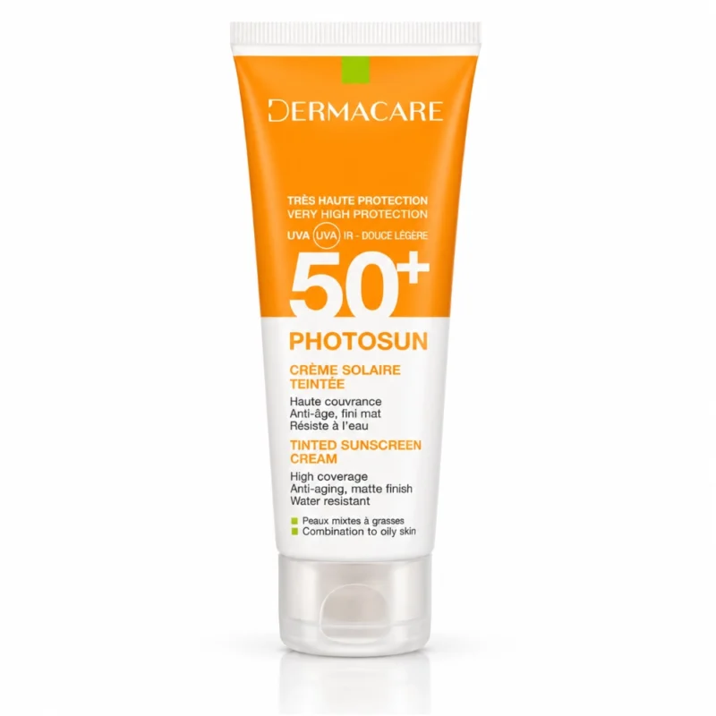 DERMACARE PHOTOSUN Crème Solaire Teintée 1.5 Peaux Mixtes A Grasses spf50+ 50ml