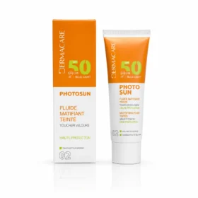 DERMACARE PHOTOSUN FLUIDE MATIFIANT TEINTE 02 SPF 50+ PEAU GRASSE 50ML-6192432501478