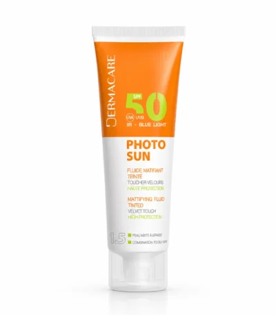 DERMACARE PHOTOSUN FLUIDE TEINTE 1.5 PEAU GRASSE 50ML SPF50+-6192432501461