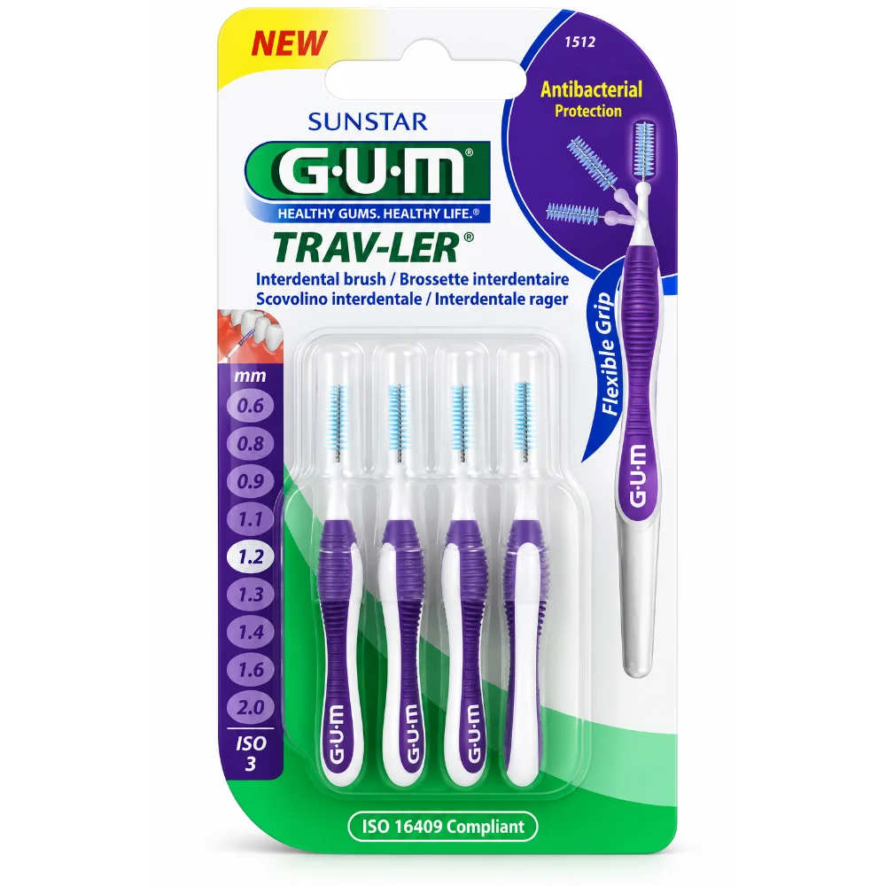 GUM Brossettes Traveler extrafine cylindrique 1.2 bte de 4 (1512) GUM Brossettes Traveler extrafine cylindrique 1.2 bte de 4 (1512)