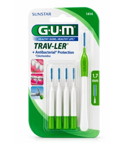 GUM Brossettes Traveler ultrafine conique 1.1 bte de 4 (1414)