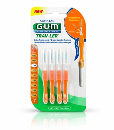 GUM Brossettes Traveler ultrafine cylindrique 0.9 bte de 4 (1412)