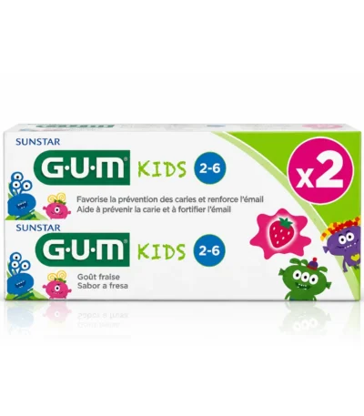 GUM DENTIFRICE KIDS 2 A 6 ANS LOT DE 2 X 50ML-7630019906395