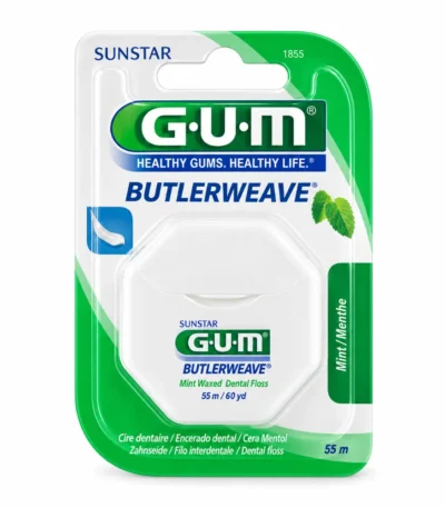 GUM FILS DENTAIRES PLATS CIRE MENTHOLE 55M 1855
