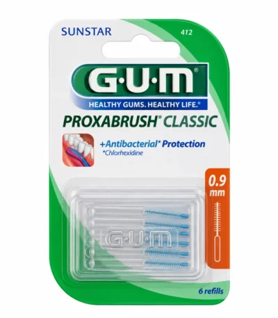 GUM brossettes ultra fine cylindrique, boite de 8 (412)