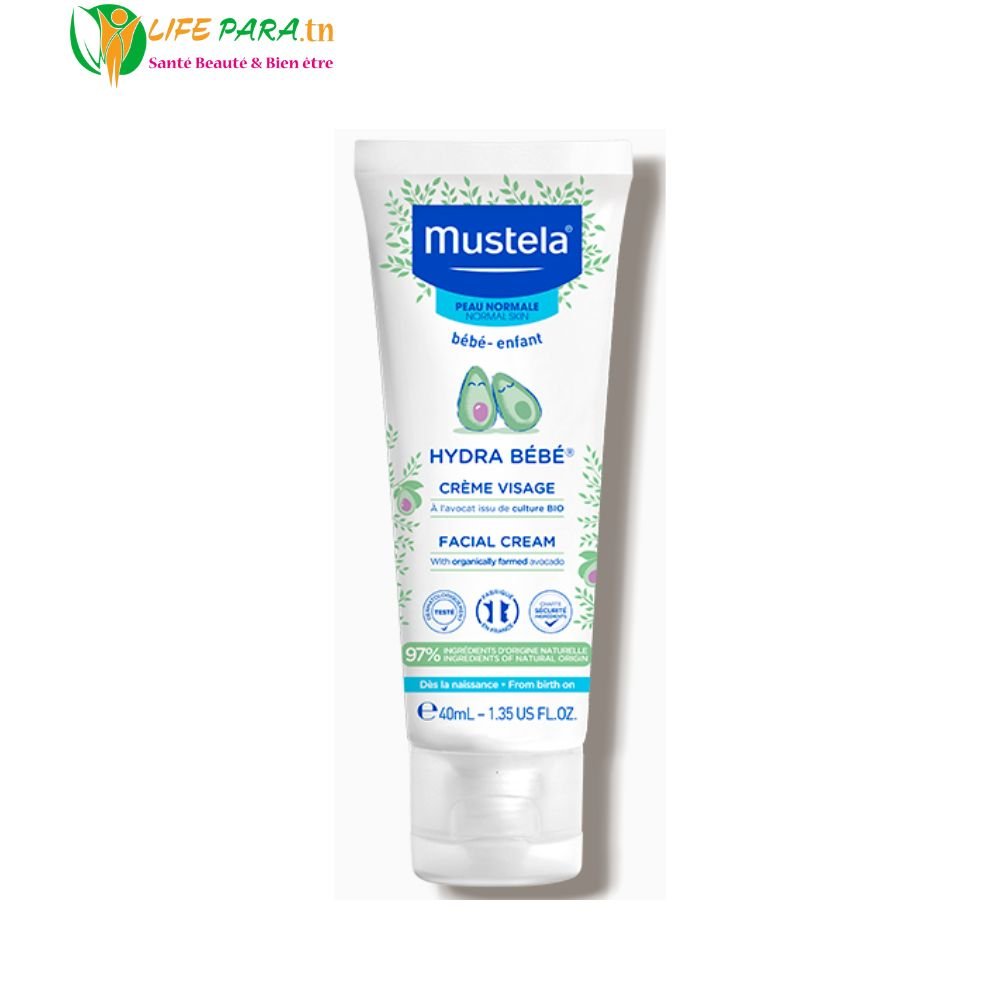 MUSTELA Hydra Bébé Crème Visage à l’Avocat 40 ml