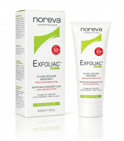 NOREVA EXFOLIAC FLUIDE SOLAIRE SPF 50+ 40ML