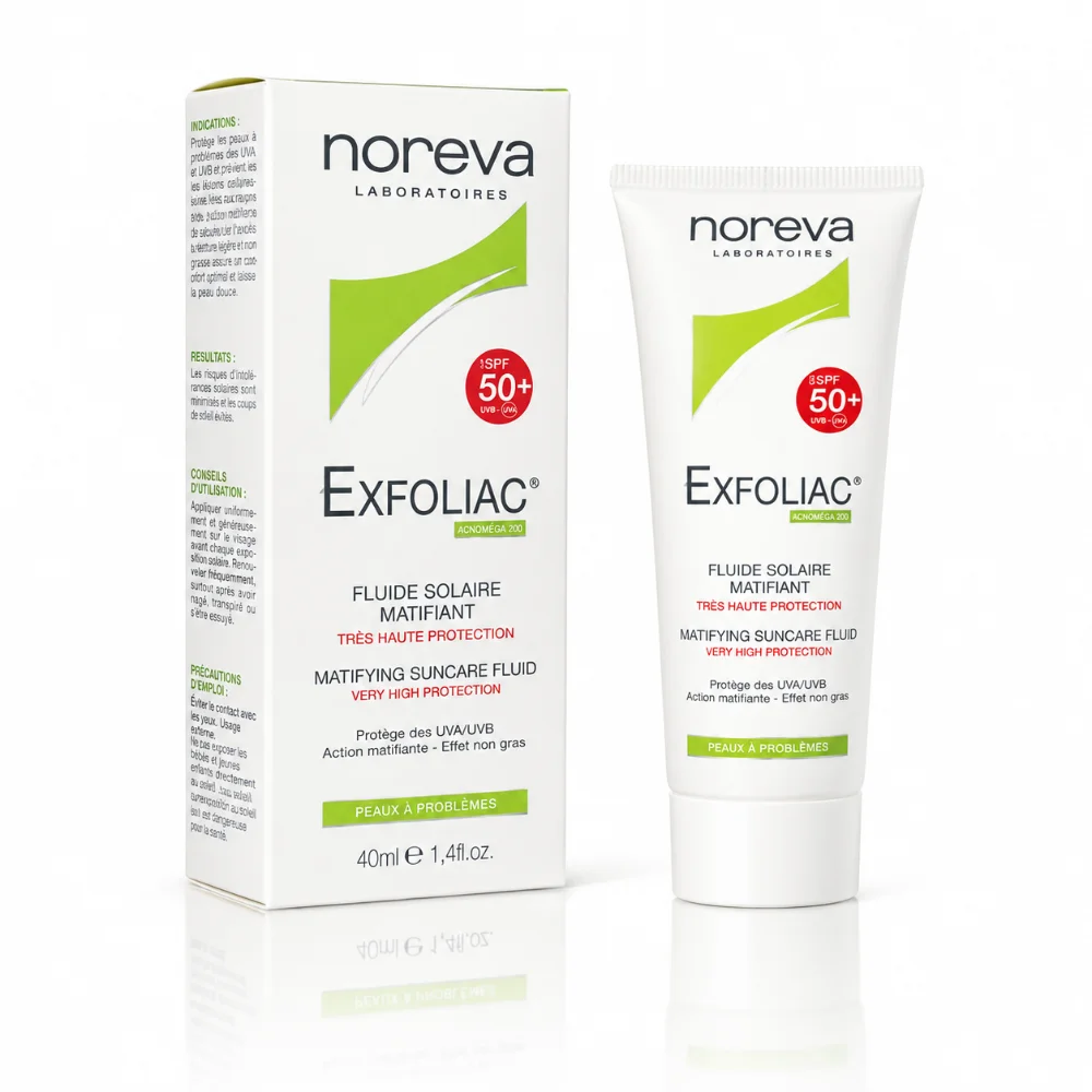 NOREVA EXFOLIAC FLUIDE SOLAIRE SPF 50+ 40ML NOREVA EXFOLIAC FLUIDE SOLAIRE SPF 50+ 40ML