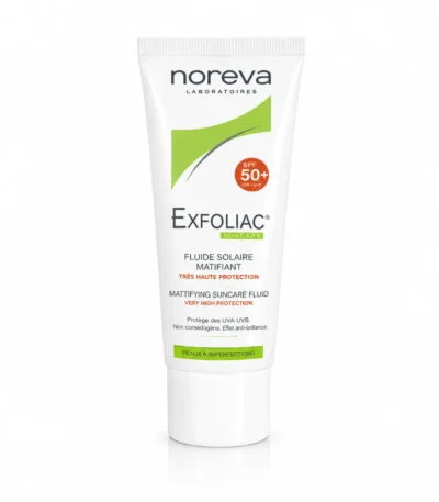 NOREVA EXFOLIAC Fluide solaire matifiant SPF50+, 40ml