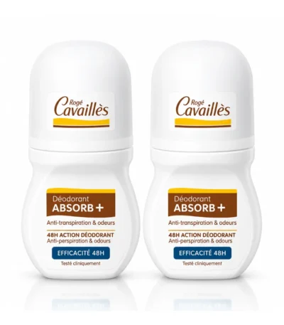 ROGE CAVAILLES DUO Déo Absorb+ 48h Roll-on X2, 50ml