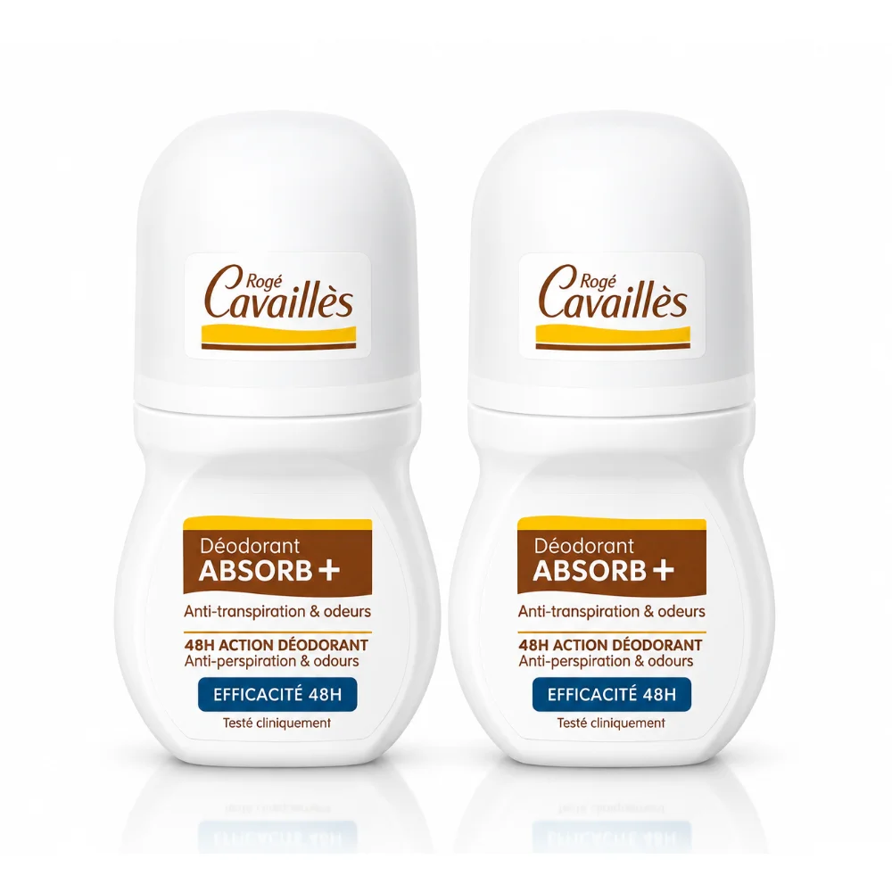 ROGE CAVAILLES DUO Déo Absorb+ 48h Roll-on X2, 50ml ROGE CAVAILLES DUO Déo Absorb+ 48h Roll-on X2, 50ml