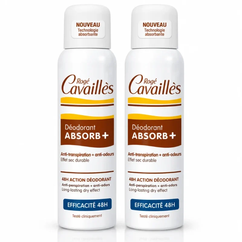 ROGE CAVAILLES DUO Déo Absorb+ Efficacité 48h Spray X2,150ml