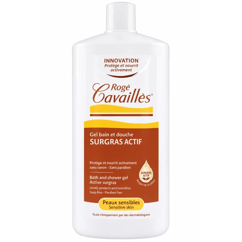 ROGE CAVAILLES Gel bain et douche surgras actif, 400ml