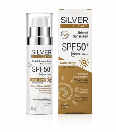 SILVER CLEAR ECRAN SOLAIRE TEINTE BEIGE FONCE SPF 50+ 50ML