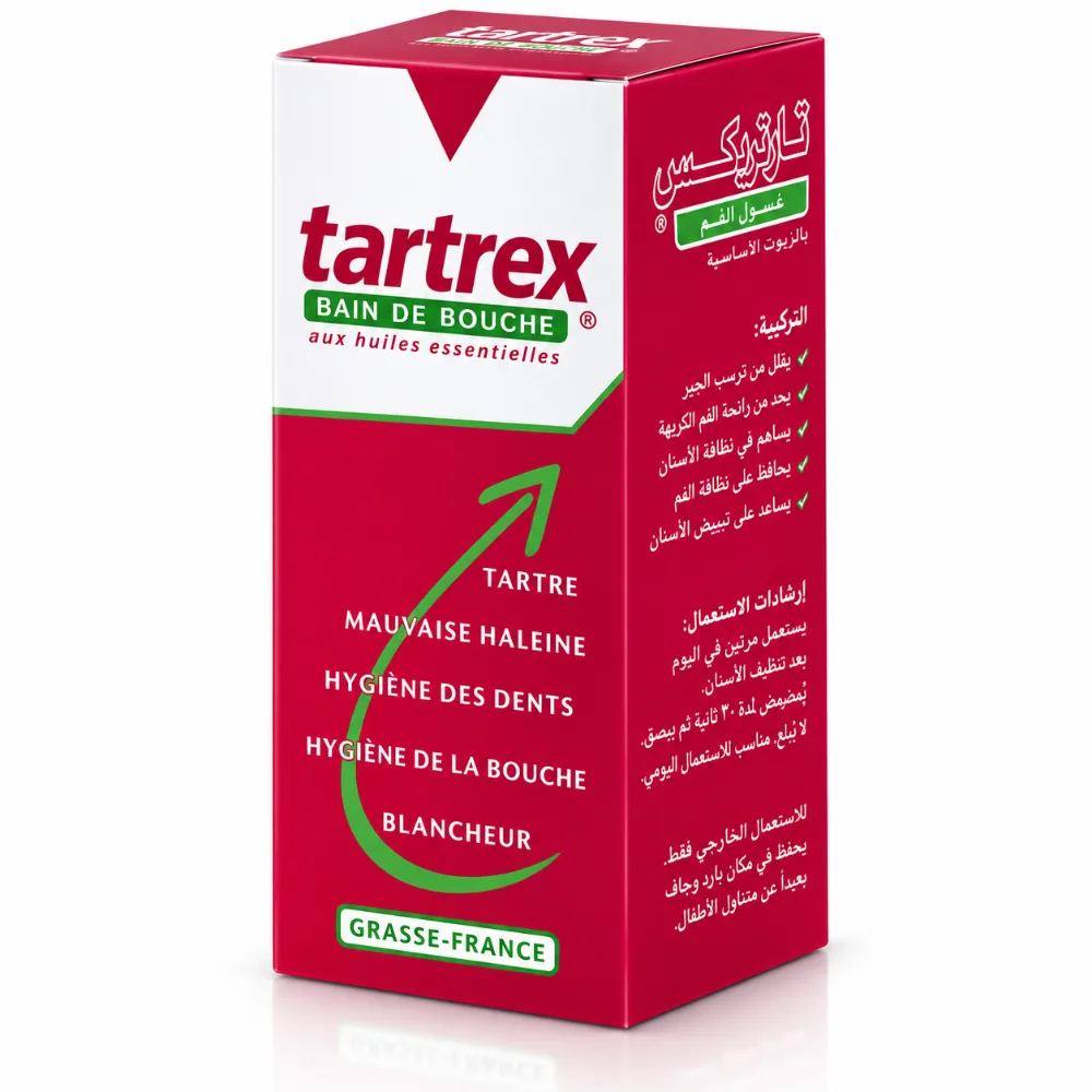 TARTREX BAIN DE BOUCHE AUX HUILES ESSENTIELLES, 250ml TARTREX BAIN DE BOUCHE AUX HUILES ESSENTIELLES, 250ml