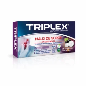 TRIPLEX MAUX DE GORGE CASSIS 16 COMPRIMES