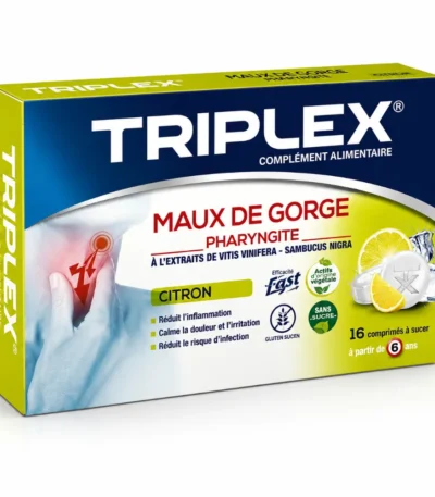 Triplex Maux de Gorge 16 comprimés Citron