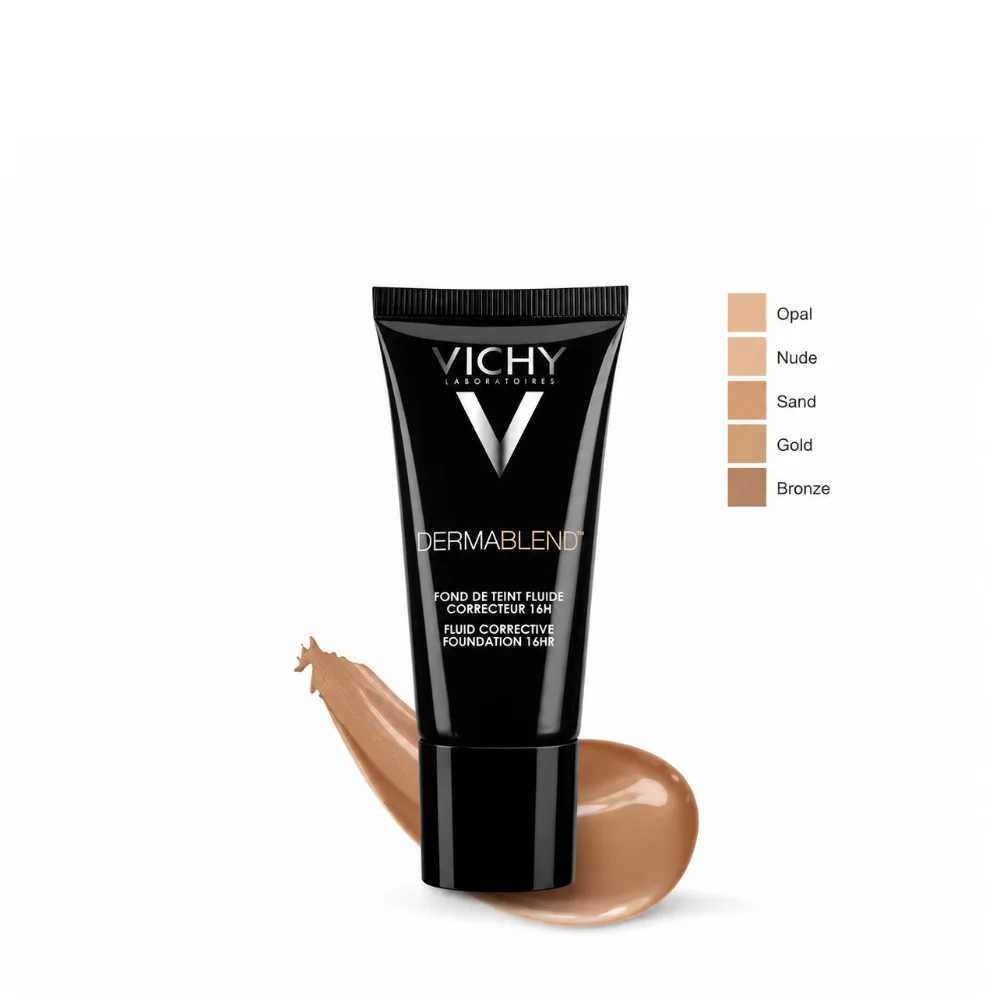 VICHY Dermablend Fond de Teint fluide correcteur 16h Teinte 25 Nude, 30ml