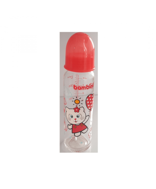 BAMBINI BIBERON EN VERRE 240 ML ROUGE