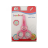 BAMBINI CISEAUX POUR BÉBÉ EMBOUTS ARRONDIS AVEC ETUI DE PROTECTION 0+ ROSE