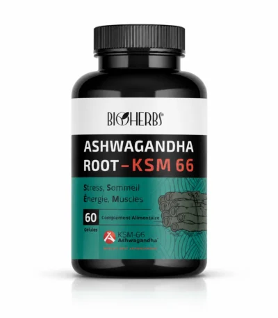 BIOHERBS ASHWAGANDHA ROOT KSM 66 , 60 gélules