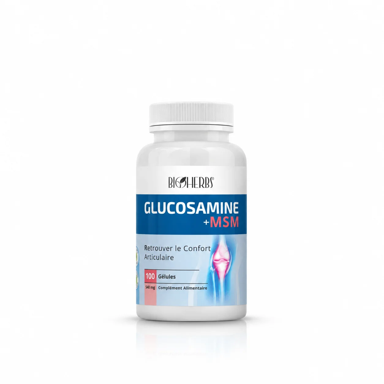 Bioherbs-Glucosamine-MSM-100-gelules- Bioherbs Glucosamine + MSM 100 gélules -