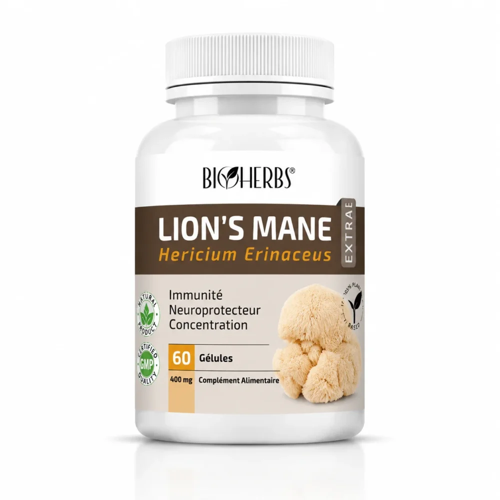 bioherbs Lion’s mane (Hericium erinaceus) فطر عرف الأسد B/60 GELULES