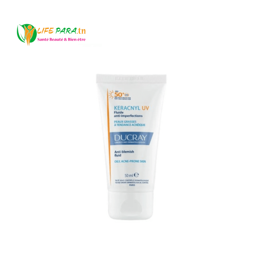 DUCRAY KERACNYL UV FLUIDE ANTI-IMPERFECTIONS PEAUX GRASSES A TENDANCE ACNEIQUE SPF50 50ML