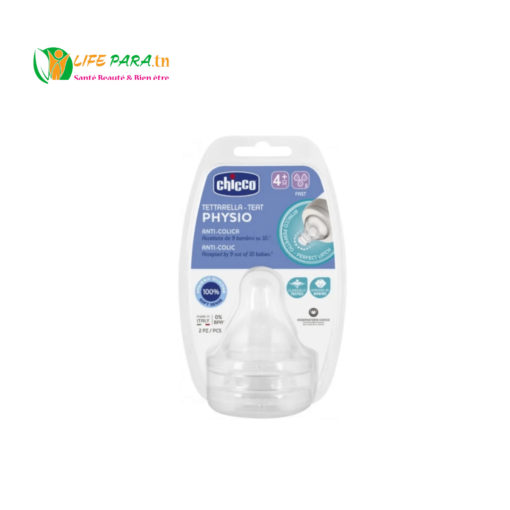 CHICCO LOT DE 2 TETINES SILICONE, 4M+