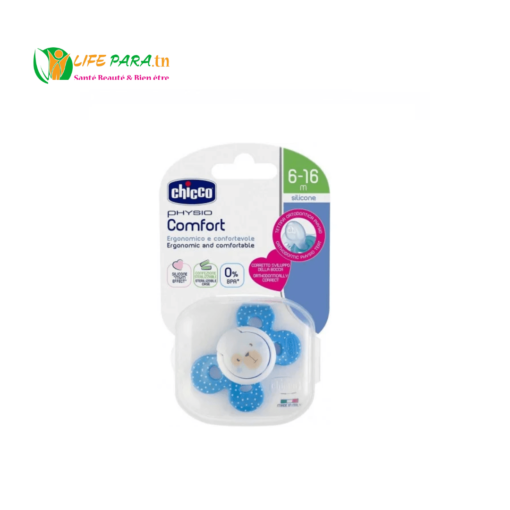 CHICCO SUCETTE PHYSIO COMFORT EN SILICONE 6-16 MOIS