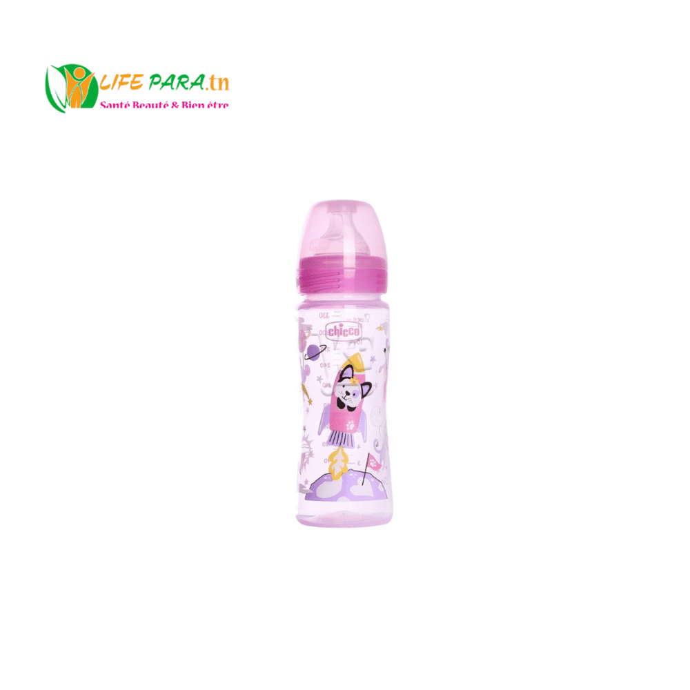 Chicco Biberon Well-Being 330ml , Tétine silicone 4M+