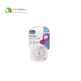 SUCETTE PHYSIO COMFORT EN SILICONE 0-6 MOIS ROSE CHICCO