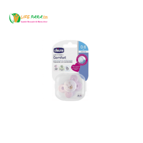 SUCETTE PHYSIO COMFORT EN SILICONE 0-6 MOIS ROSE CHICCO