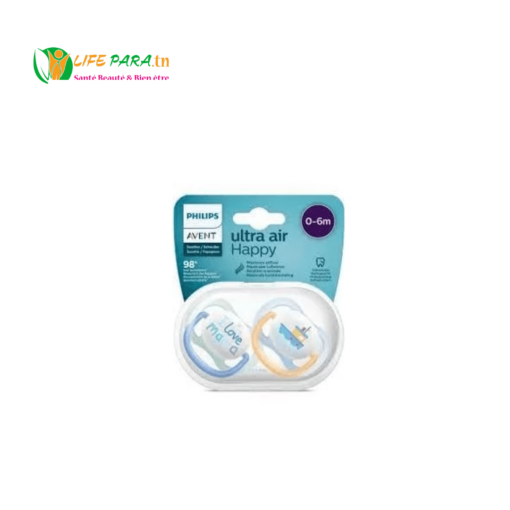 Avent Sucette Natural Ultra Air Happy 0-6mois Bleu