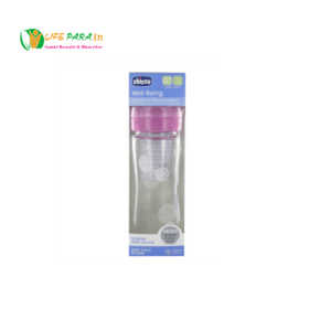 CHICCO WELL BEING BIBERON VERRE 240 ML DEBIT LENT 0 MOIS ET +
