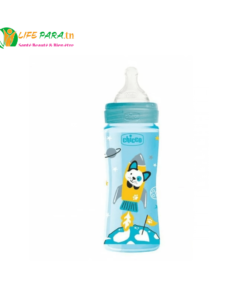 CHICCO BIBERON PP BLEU, 330ml Chicco Biberon Well-Being 330ml , Tétine silicone 4M+