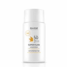 BABE FACIAL SUNSCREEN SUPER FLUIDE À L’ACIDE HYALURONIQUE SPF 50 + 50 ML