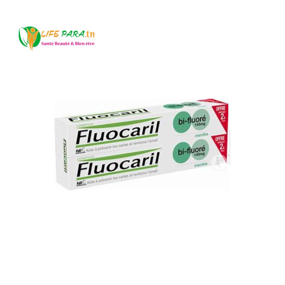 FLUOCARIL DENTIFRICE BI-FLUORÉ MENTHE 145MG, 75ML LOT DE 2