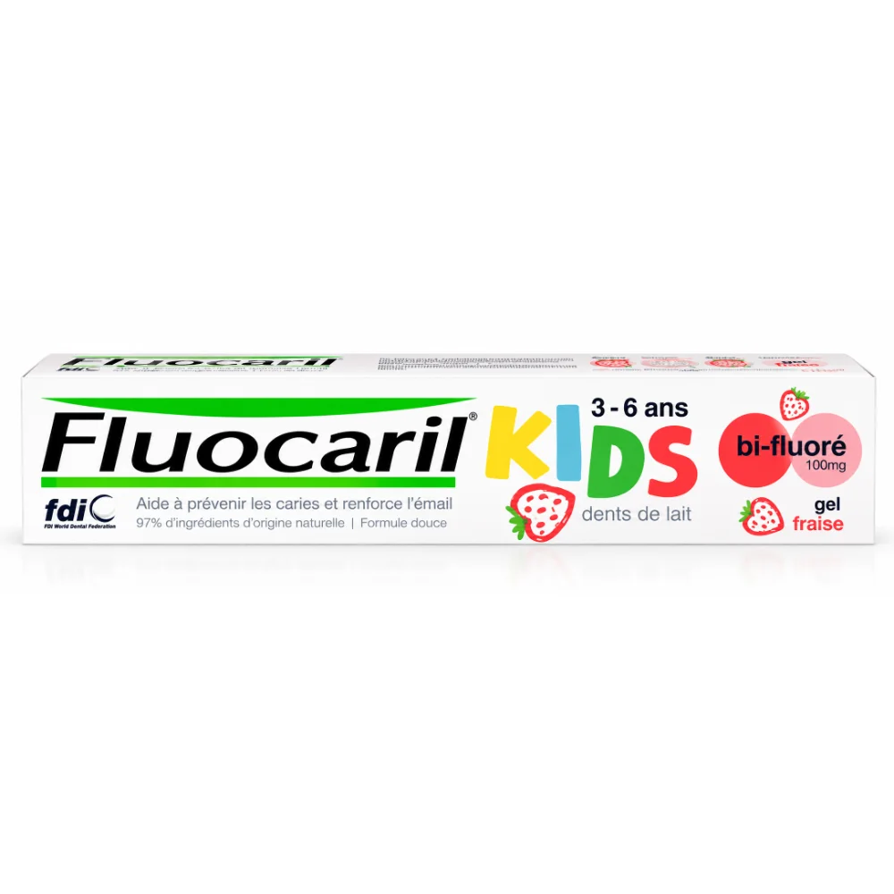 FLUOCARIL Dentifrice Kids Gel Fraise Bi-fluoré 3-6 ANS 100mg, 50ML