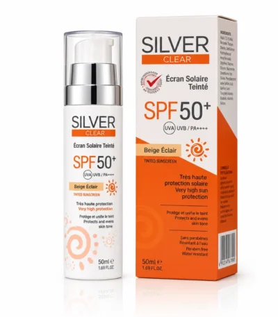 SILVER CLEAR ECRAN SOLAIRE TEINTÉ BEIGE ECLAT 50 ML-6192459900711