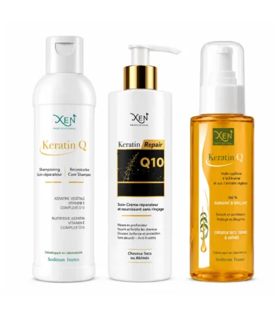 XEN PACK KERATIN Q10 Shampoing 200ML + Sérum 100 ML+ après shampoing 250 ML