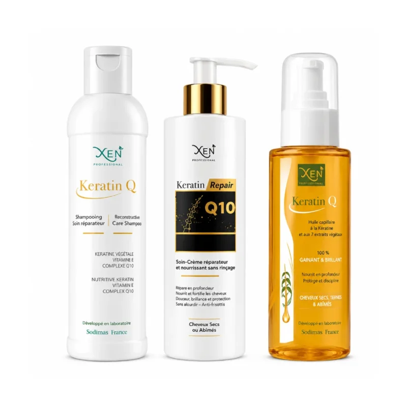 XEN PACK KERATIN Q10 Shampoing 200ML + Sérum 100 ML+ après shampoing 250 ML
