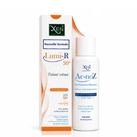 XEN Lumi-R 50+ écran teinté, 50g + 100 ML ACNOZ GEL NETTOYANT OFFERT