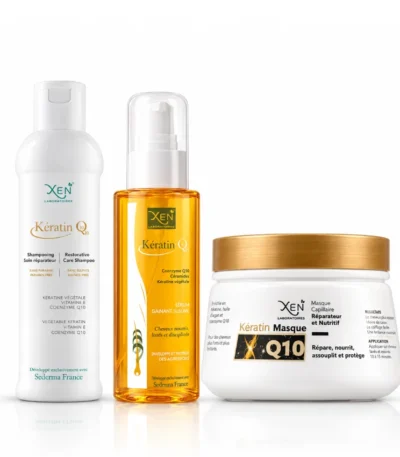 XEN PACK Keratin Q10 SHAMPOIN 300 ML + SERUM 100 ML+ MASQUE 250 GR