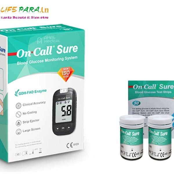 ON CALL SURE GLUCOMÈTRE APPAREIL +50 BANDELETTES LIVRAISON GRATUITE