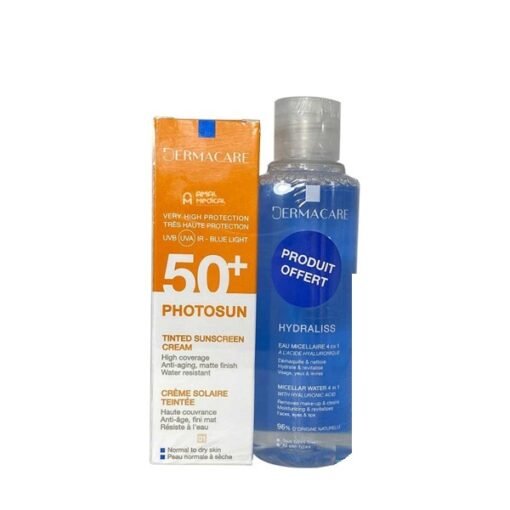 DERMACARE PHOTOSUN DUO ECRAN AU CHOIX SPF50+ 50ML  + EAU MICELLAIRE 170ML OFFERT
