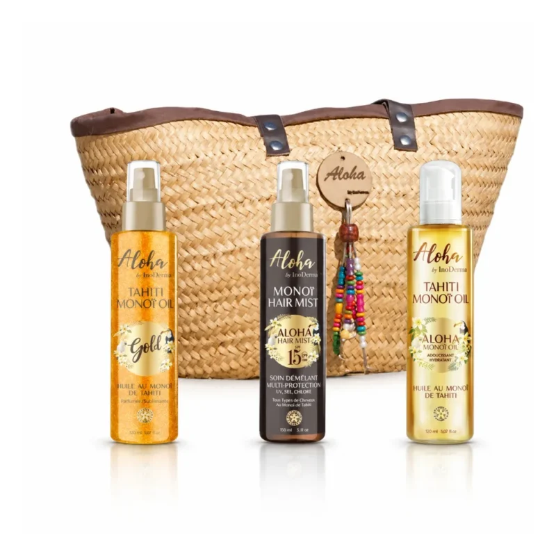 ALOHA Beach Bag Coffret Monoï de Tahiti InoDerma