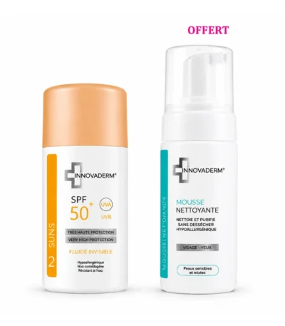 COFFRET INNOVADERM FOND DE TEINT SPF 50+ 30ML 02 + MOUSSE NETTOYANTE 150ML OFFERTE